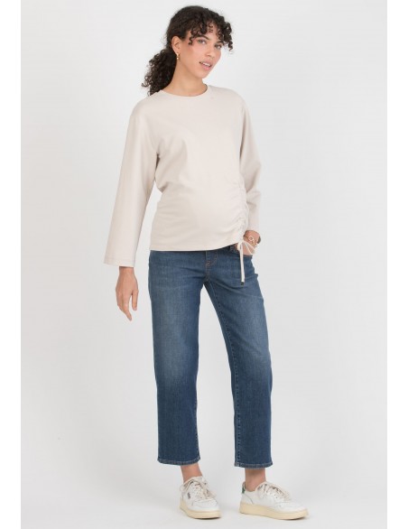 Sudadera Premamá Recogido Crudo