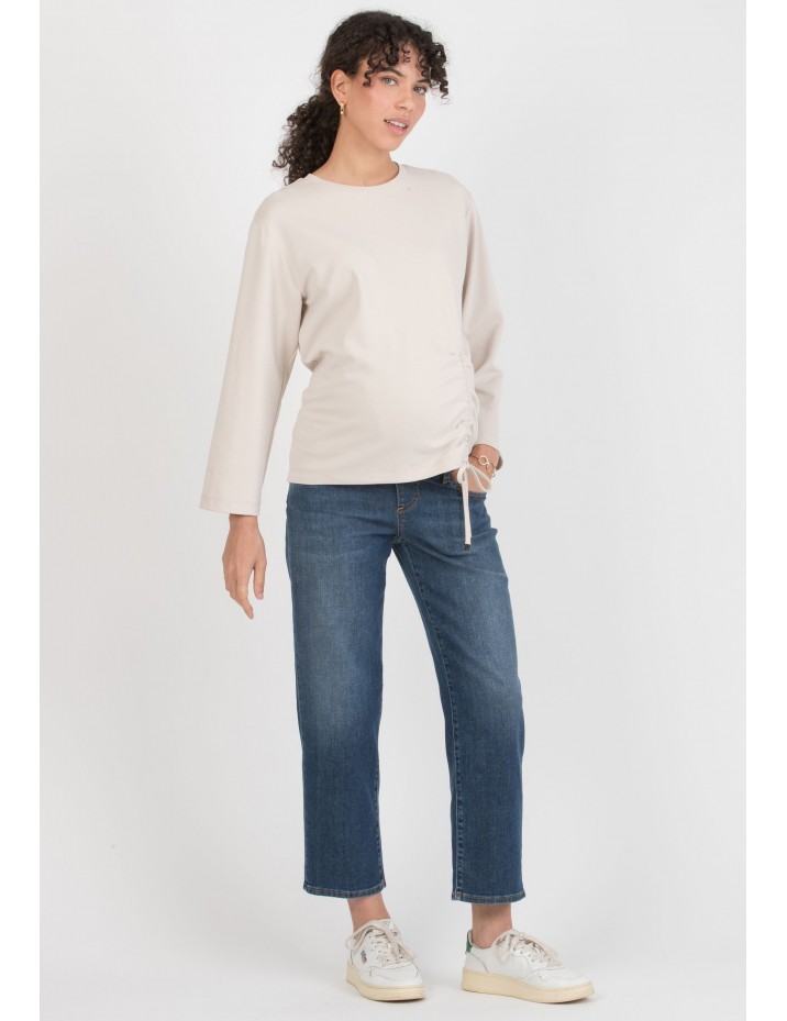 Sudadera Premamá Recogido Crudo