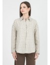 Camisa Premamá Over Cuadros Beige