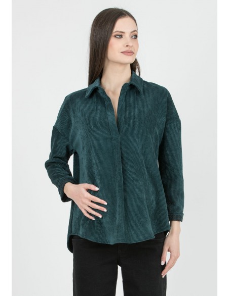 Camisa Premamá Pana Verde Oversize