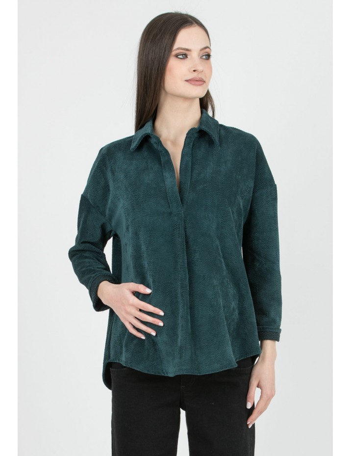 Camisa Premamá Pana Verde Oversize