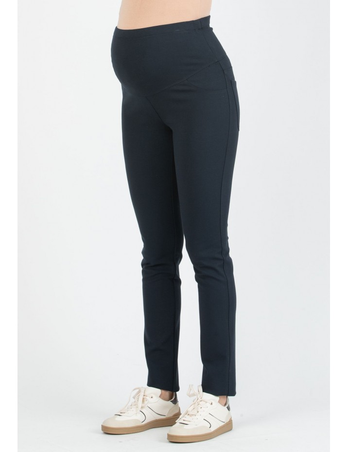 Pantalón Básico Premamá Punto Roma Azul
