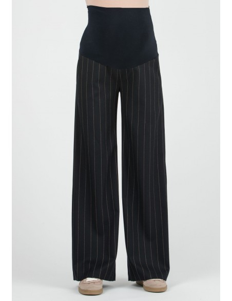 Pantalón Premamá Palazzo Rayas Azul/Camel