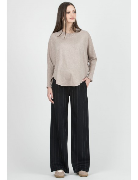 Pantalón Premamá Palazzo Rayas Azul/Camel