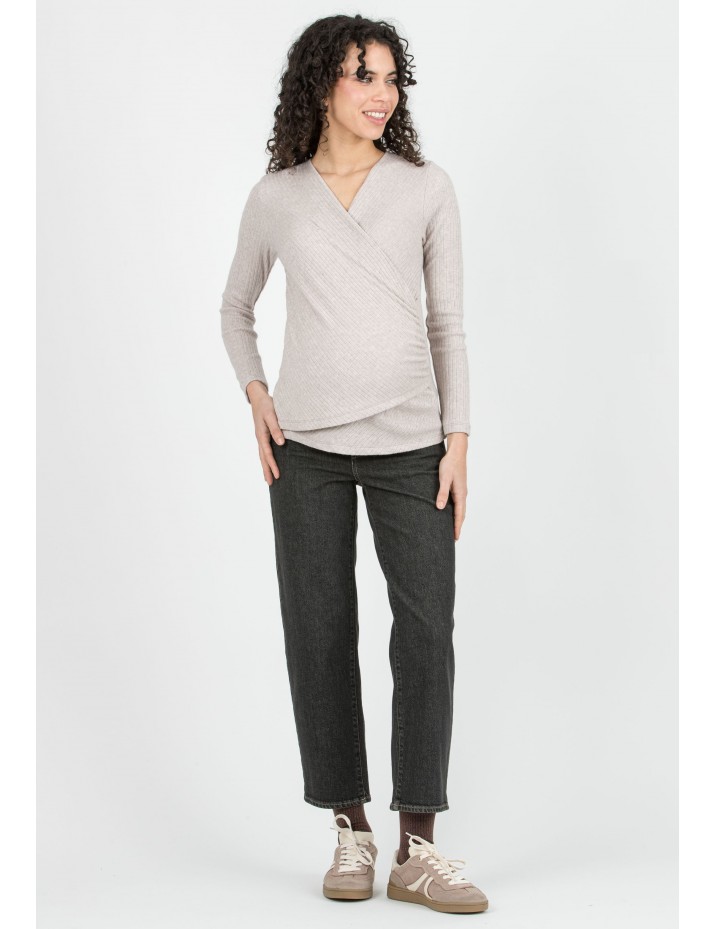 Jersey Premamá y Lactancia Canalé Cruz Beige