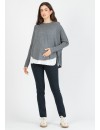 Jersey Premamá y Lactancia Tipo Capa Gris