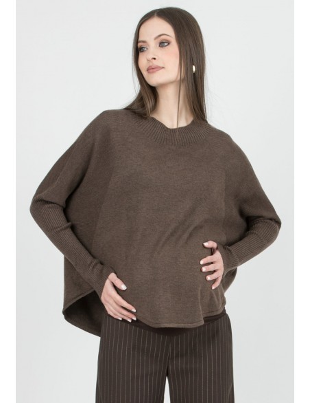 Jersey Premamá y Lactancia Tipo Capa Marrón