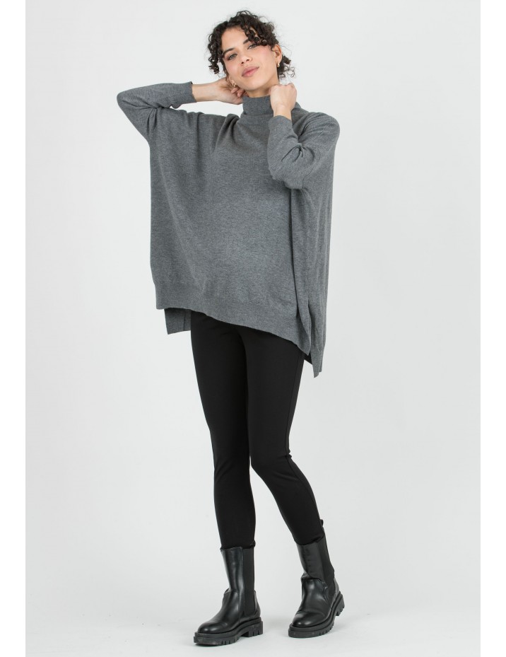 Jersey Premama Over con Botones Gris