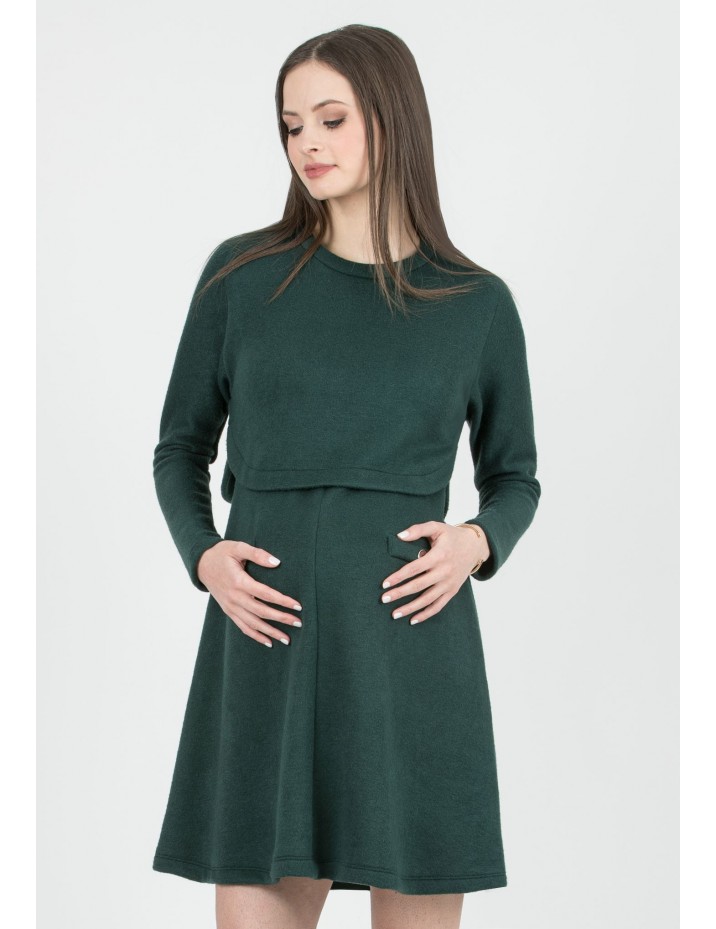 Vestido Premamá y Lactancia 2 Piezas Verde