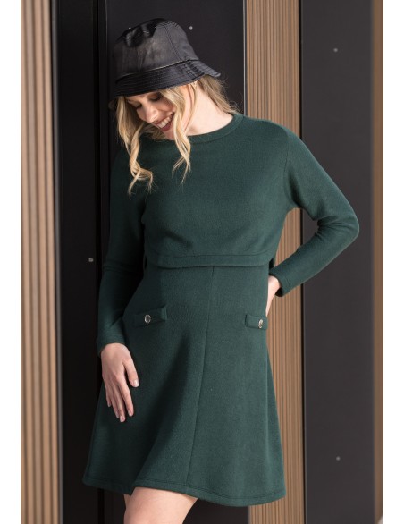 Vestido Premamá y Lactancia 2 Piezas Verde
