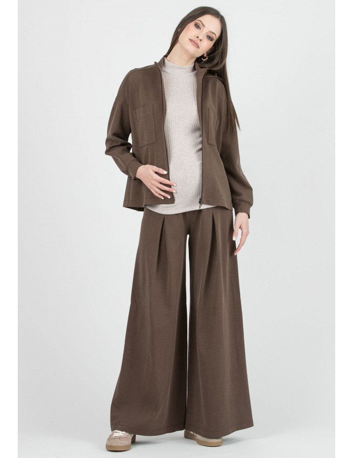 Pantalón Premamá Marrón Cupro Maxi Pinza