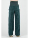 Pantalón Premamá Pana Verde Corte Ancho