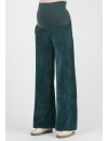 Pantalón Premamá Pana Verde Corte Ancho