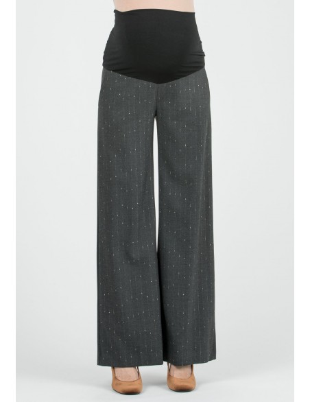 Pantalón Premamá Palazzo Gris Lurex