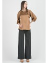 Pantalón Premamá Palazzo Gris Lurex