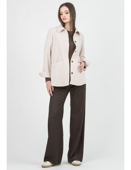 Pantalón Premamá Palazzo Marrón Raya