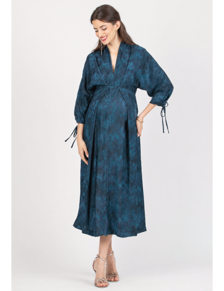 Vestido Premamá Kimono Est Azul