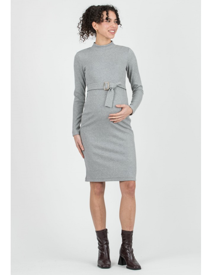 Vestido Premamá Canalé Cinturón Gris