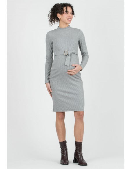 Vestido Premamá Canalé Cinturón Gris
